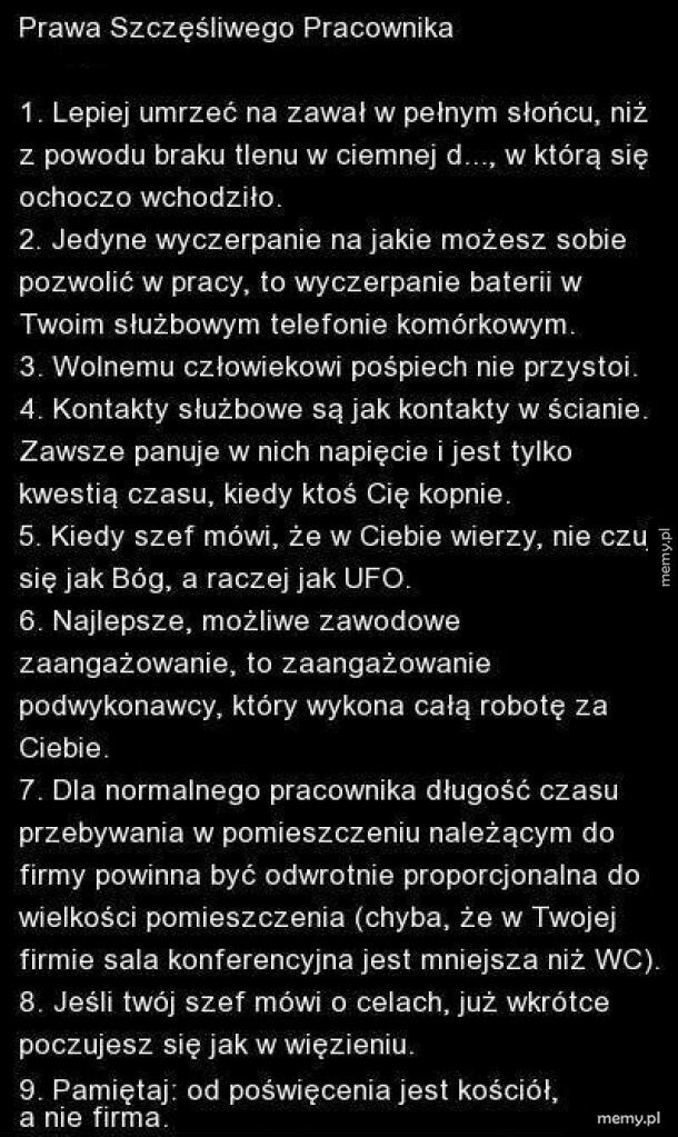Prawa Szczęśliwego Pracownika