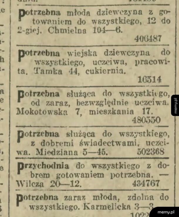 Kiedyś to były ogłoszenia o pracę