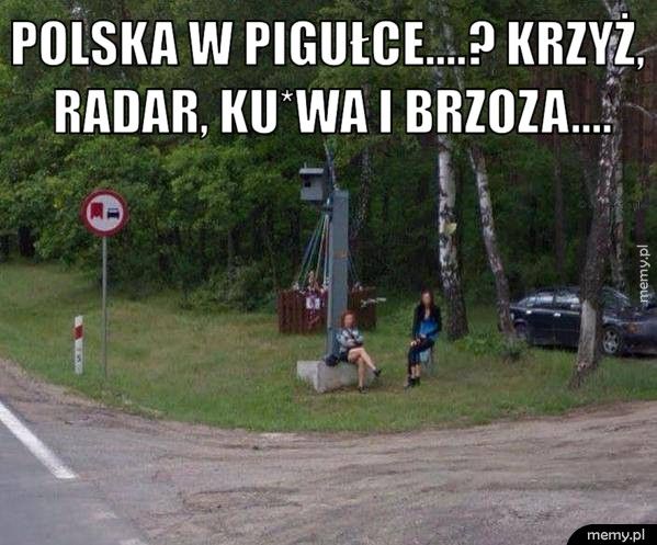 Polska w pigułce....? Krzyż, radar, ku*wa i brzoza.... 