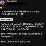 Laska z niebieskimi włosami