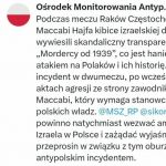 Skandaliczne zachowanie kibiców Maccabi Hajfa