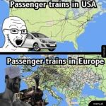 Linie kolejowe w USA i w Europie